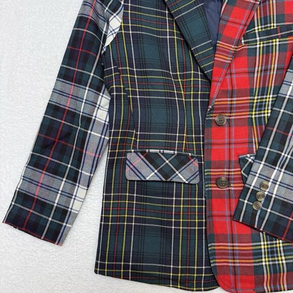 NWT Classic Prep Everett XL Kids 12 Blazer Bishop Party Tartan Holiday Plaid Red - Picture 13 of 16